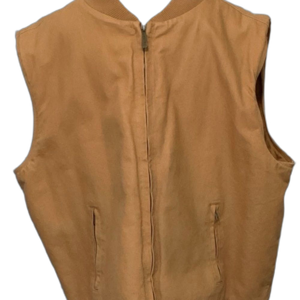 Smith’s Vest Men's Size 2XL Color Brown Work Wear Canvas Lined Full Zipper Front